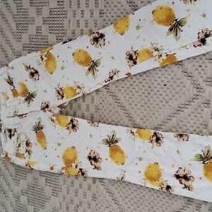 ANTHROPOLOGIE PILCRO WHITE LEMON GROVE HIGH RISE CROPPED BOOTCUT JEANS 24 PETITE